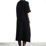 Yohji Yamamoto women's jersey dress half-sleeve black