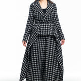 Yohji Yamamoto women's culottes plaid long black and white