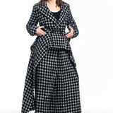Yohji Yamamoto women's culottes plaid long black and white