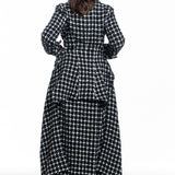 Yohji Yamamoto women's culottes plaid long black and white