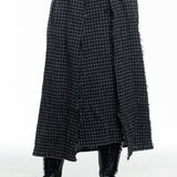 Yohji Yamamoto Damen Rock lang Karo schwarz dunkelgrau