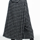 Yohji Yamamoto women's culottes plaid long black and white