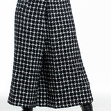 Yohji Yamamoto women's culottes plaid long black and white