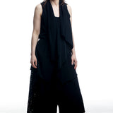 Yohji Yamamoto Women's Vest Black Draped