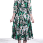 SAMANTHA SUNG Damen Kleid AUDREY mit Print grau grün