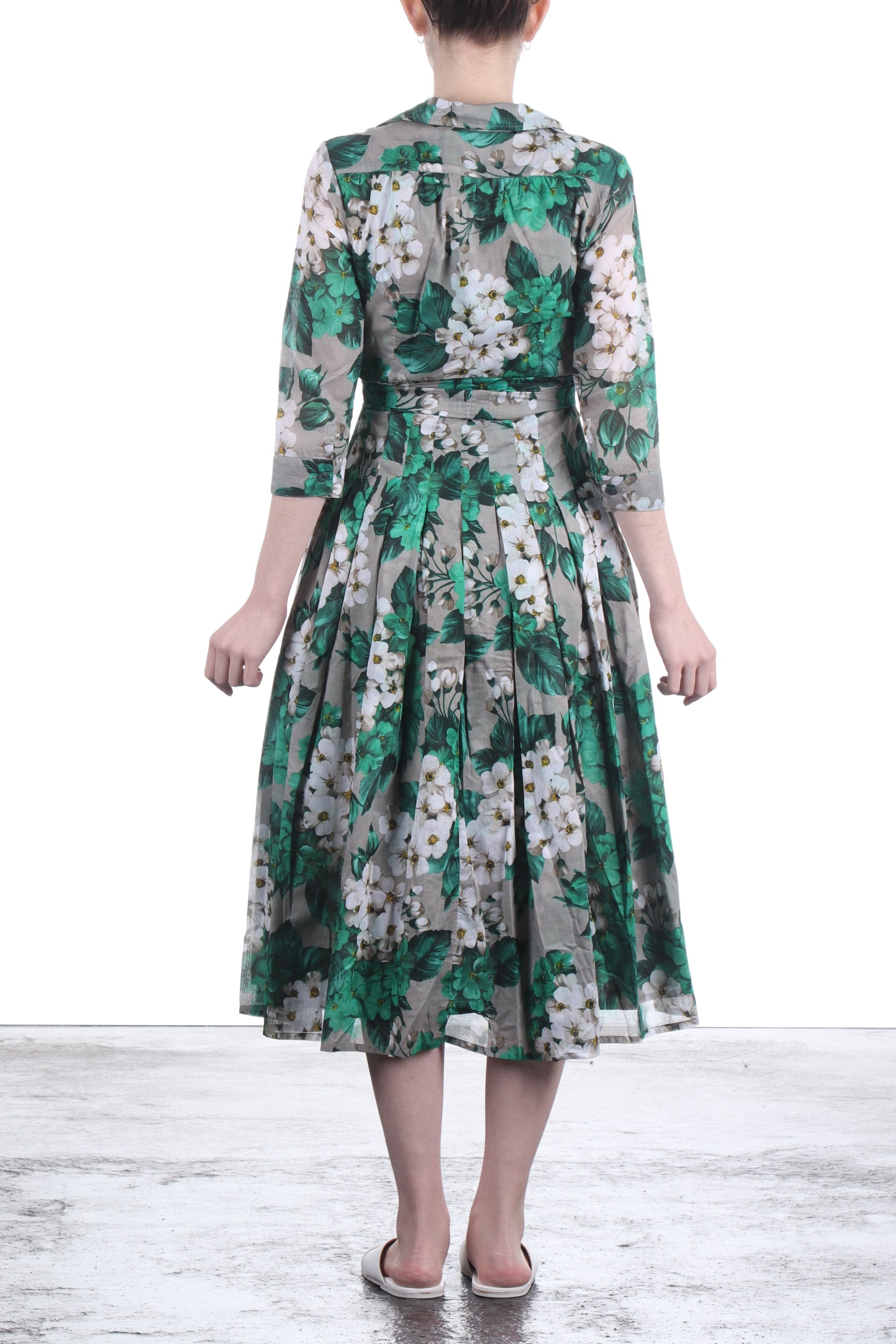 SAMANTHA SUNG Damen Kleid AUDREY mit Print grau grün