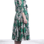 SAMANTHA SUNG Damen Kleid AUDREY mit Print grau grün