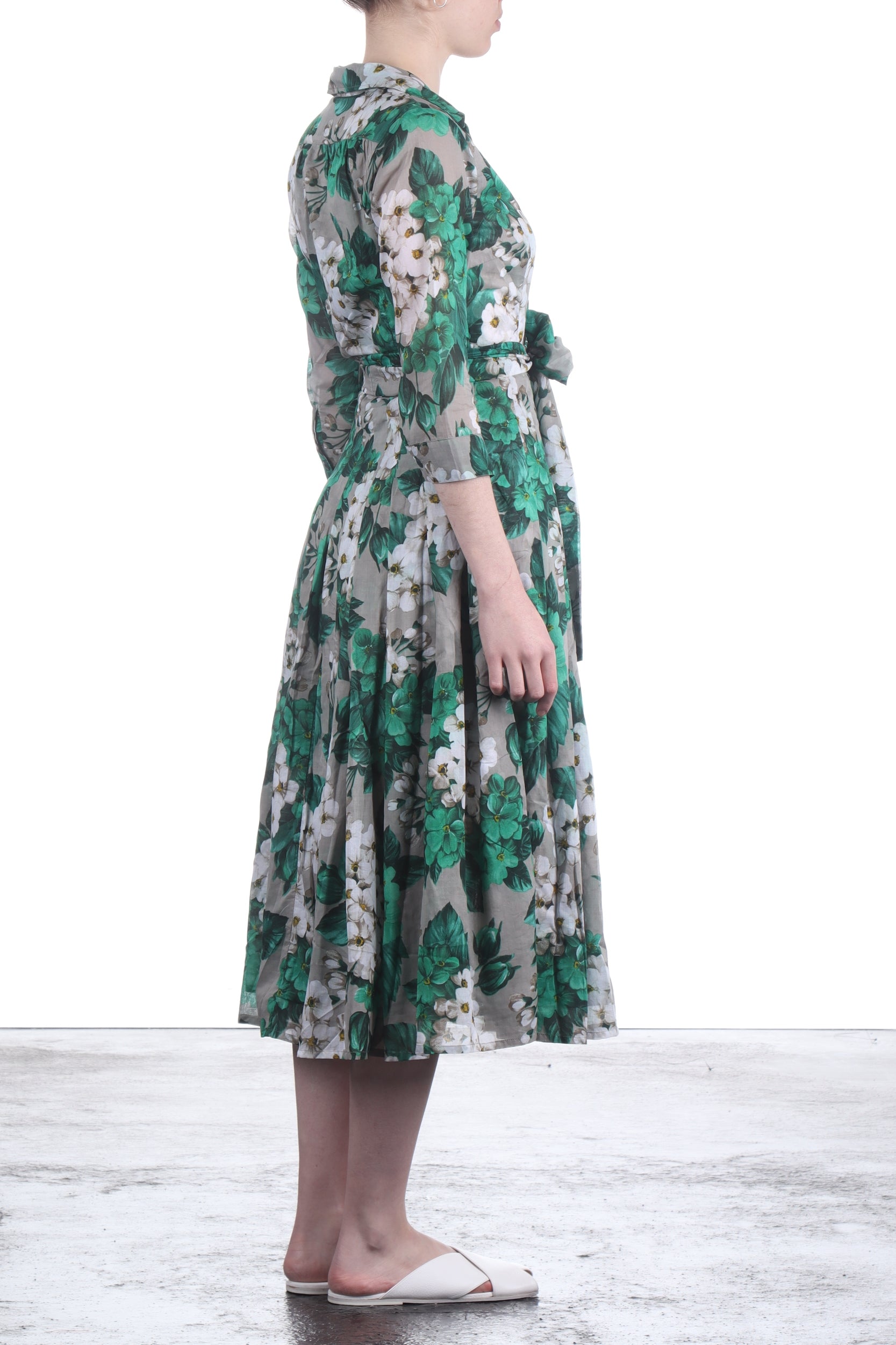 SAMANTHA SUNG Damen Kleid AUDREY mit Print grau grün