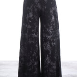 AVANT TOI Damen Hose weit mit elastischem Bund Camouflage schwarz grau