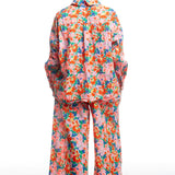 Daniela Gregis Damenhose mit floralem Print in Pink-Grün