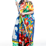 Daniela Gregi's women's dress with hand-painted basil motif