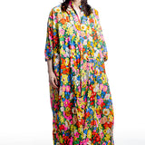 Daniela Gregis Damen Blusenkleid Floral aus Baumwolle