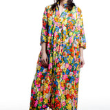 Daniela Gregis Damen Blusenkleid Floral aus Baumwolle