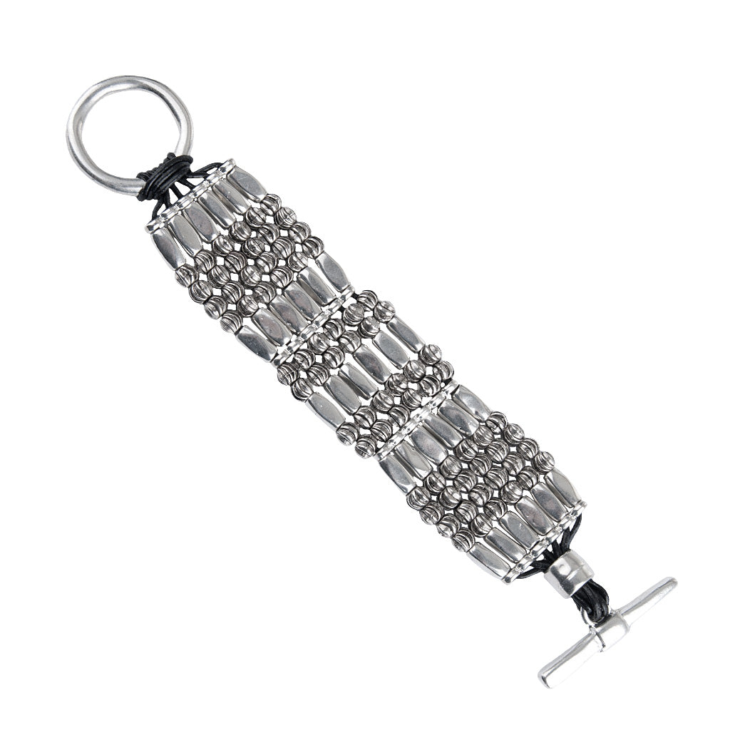 MACA Kitzbühel Armband A058 silber und schwarz