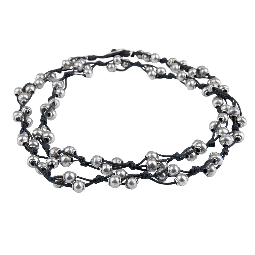 MACA Kitzbühel Halskette K015 silber und schwarz