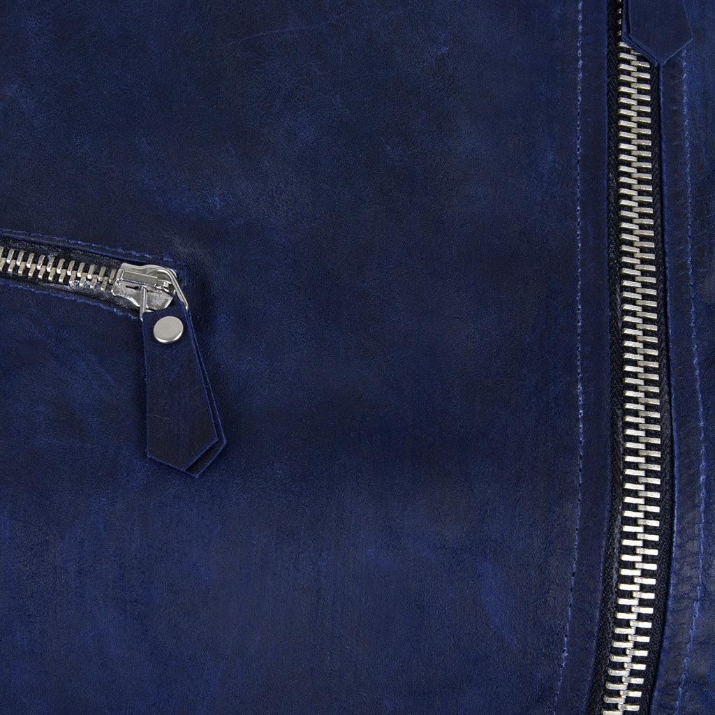 Peuterey Leder Jacke CHARNETTE blau