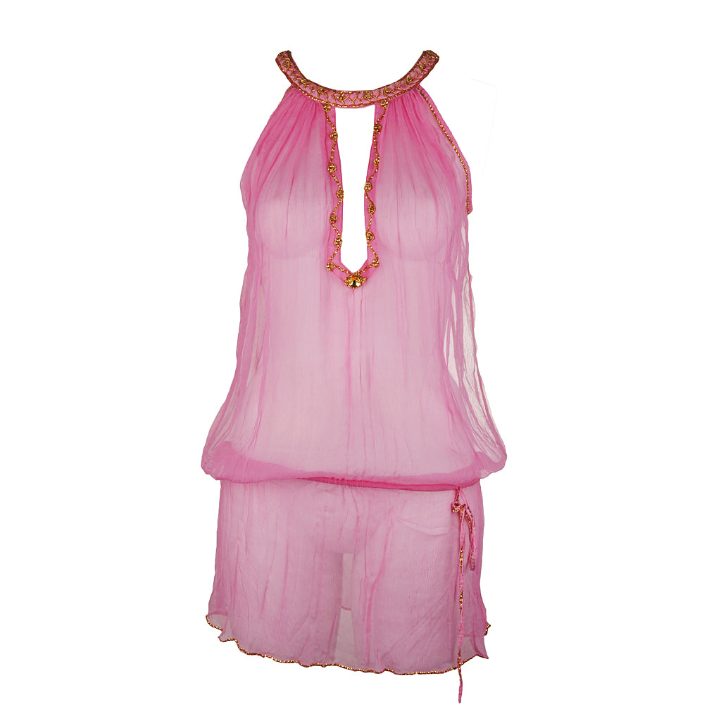 Shivadiva Seiden Top Kleid pink 