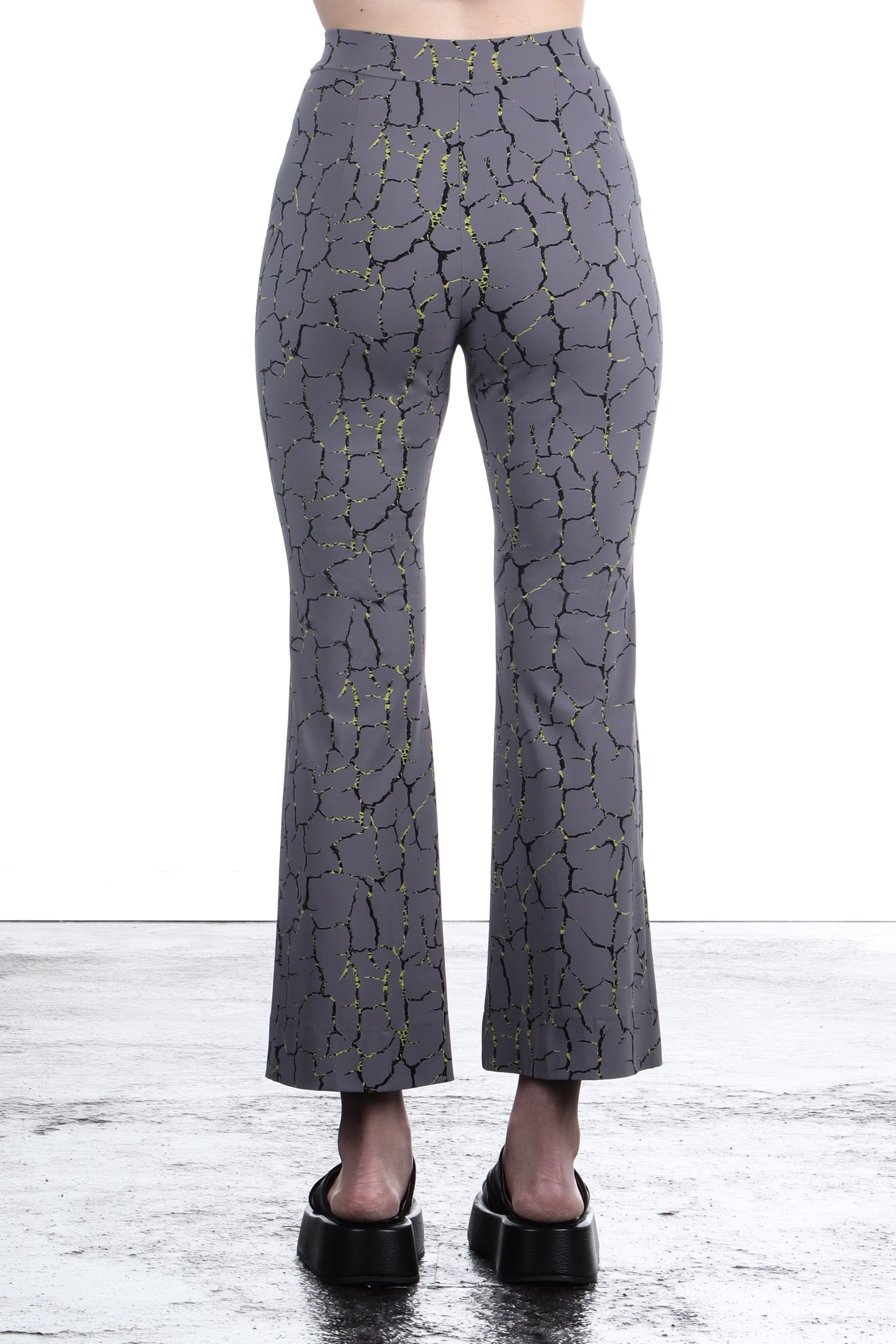 Schella Kann 2 Damen Stretch Schlaghose grau mit Print