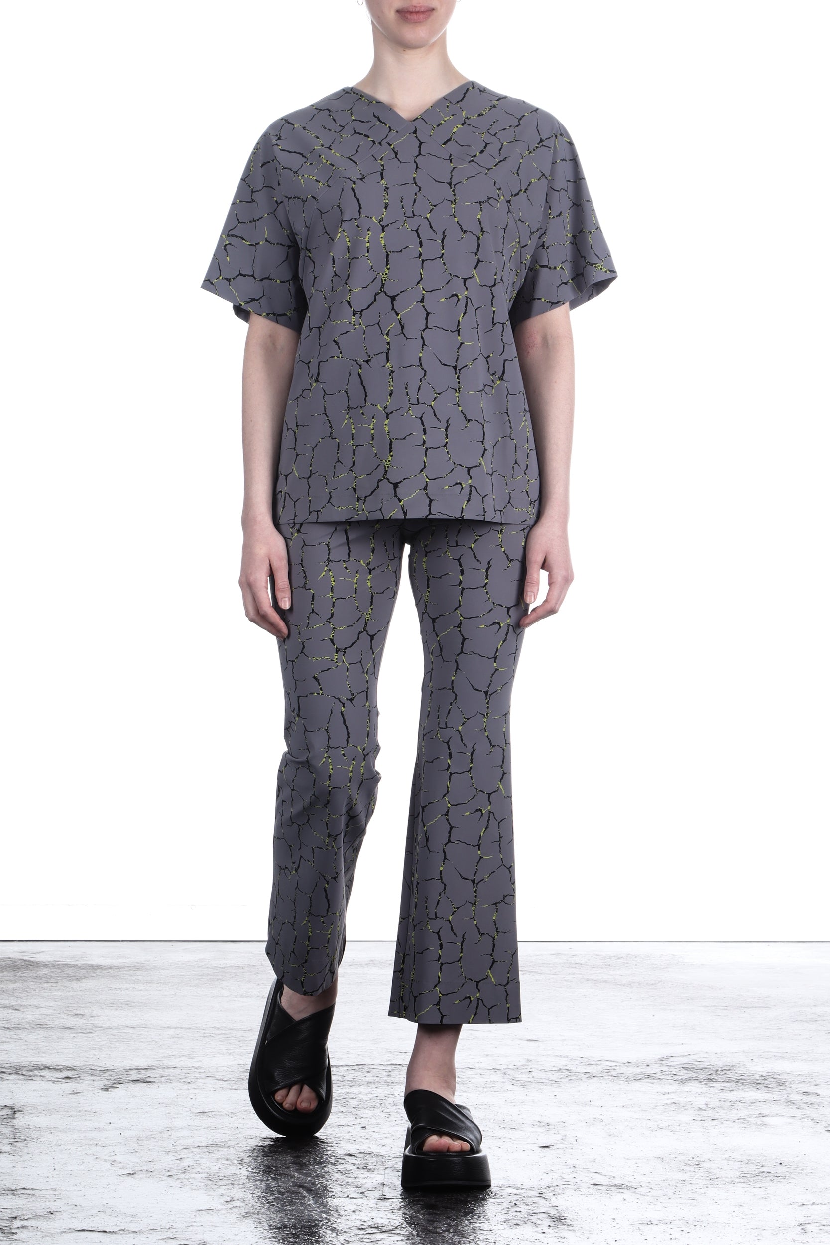 Schella Kann 2 Damen Shirt grau mit Print