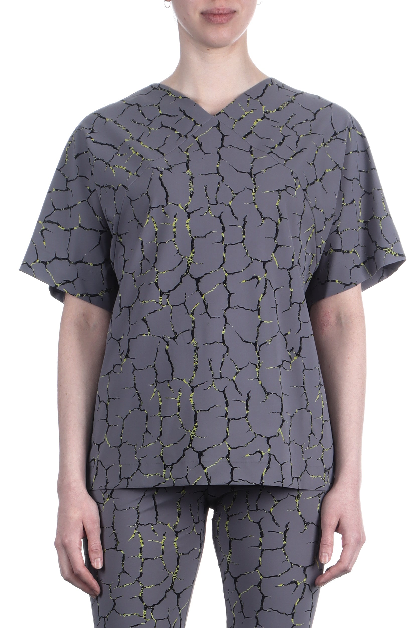 Schella Kann 2 Damen Shirt grau mit Print