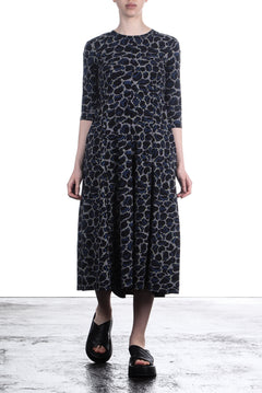 Schella Kann 2 Damen Stretch Kleid mit organic Print grau schwarz