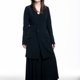 Y's Yohji Yamamoto Damen Longhemd Asymmetrisch schwarz