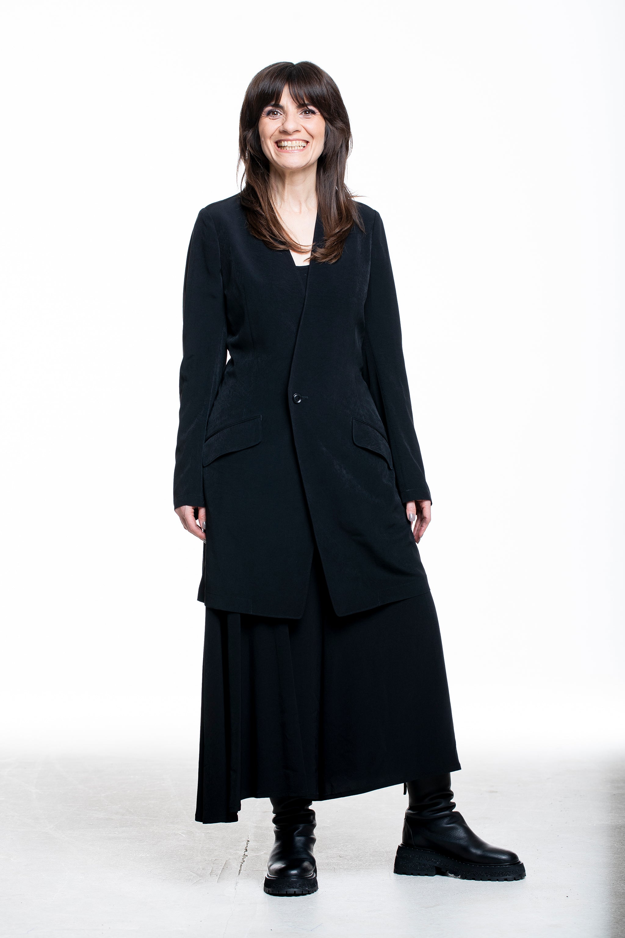 Y's Yohji Yamamoto Damen Longhemd Asymmetrisch schwarz