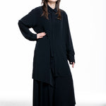 Y's Yohji Yamamoto Damen Longhemd Asymmetrisch schwarz