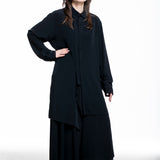 Y's Yohji Yamamoto Damen Longhemd Asymmetrisch schwarz