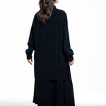 Y's Yohji Yamamoto Damen Longhemd Asymmetrisch schwarz - Rückansicht