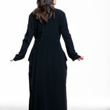 Yohji Yamamoto Damen Langer Mantel schwarz - Rückansicht