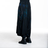 Y's Yohji Yamamoto Damen Culotte Hose Blumen Print schwarz-blau - Seitenansicht