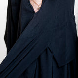 Yohji Yamamoto Damen Maxi Hemdblusenkleid asymmetrisch schwarz