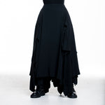 Yohji Yamamoto Damen Avantgarde Maxi-Rock schwarz