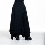 Yohji Yamamoto Damen Avantgarde Maxi-Rock schwarz - Rückansicht