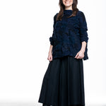 Daniela Gregis Damen Oversized Shirt Mosaik-Effekt dunkelblau - Seitenanscht