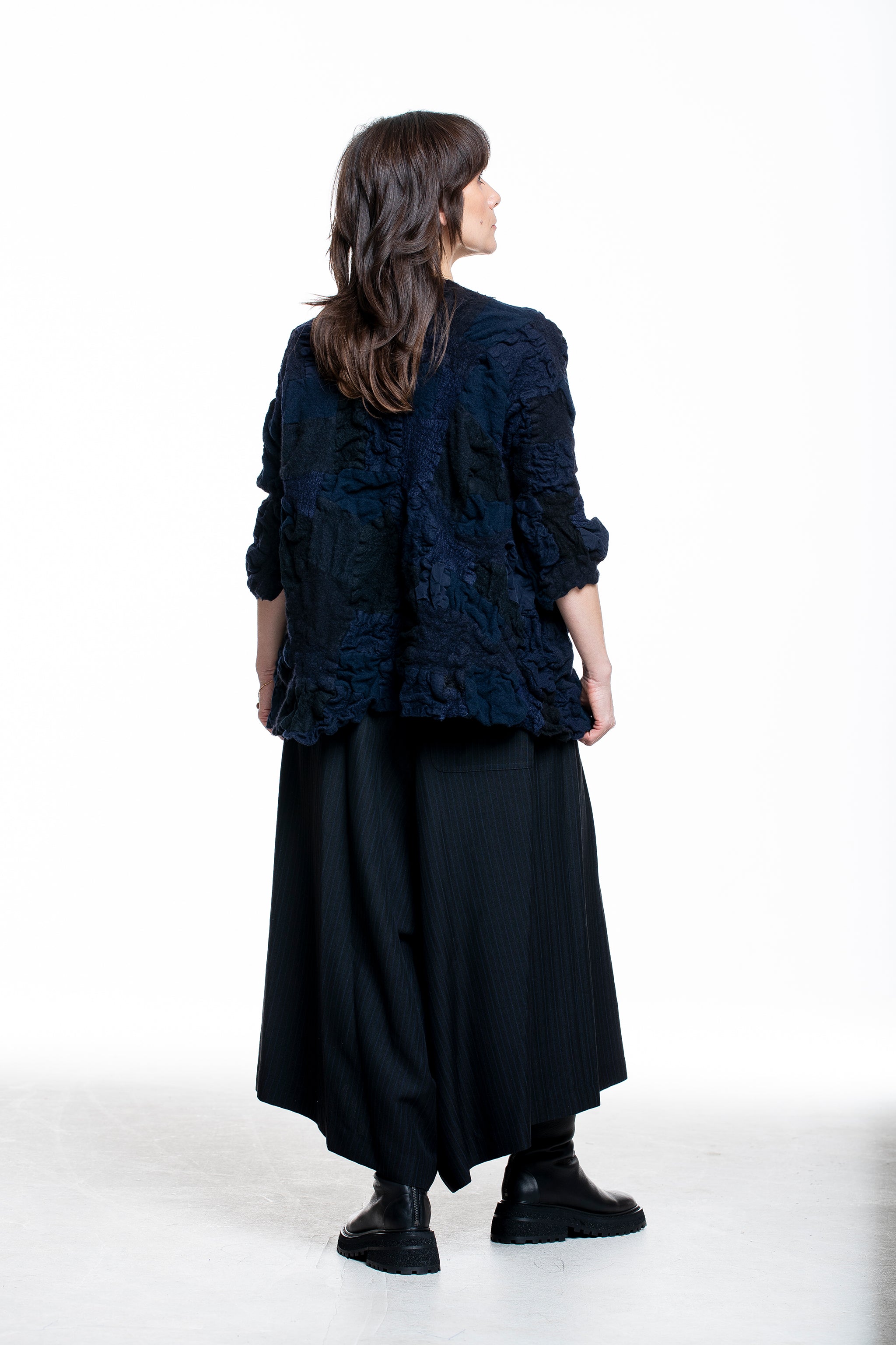 Daniela Gregis Damen Oversized Shirt Mosaik-Effekt dunkelblau - Rückansicht