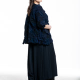 Daniela Gregis Damen Oversized Shirt Mosaik-Effekt dunkelblau - Rückenansicht seitlich