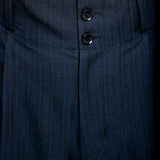 Y's Yohji Yamamoto Damen Hosenrock Asymmetrisch gestreift schwarz Detail Bund