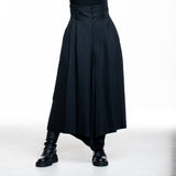 Y's Yohji Yamamoto Damen Hosenrock Asymmetrisch schwarz