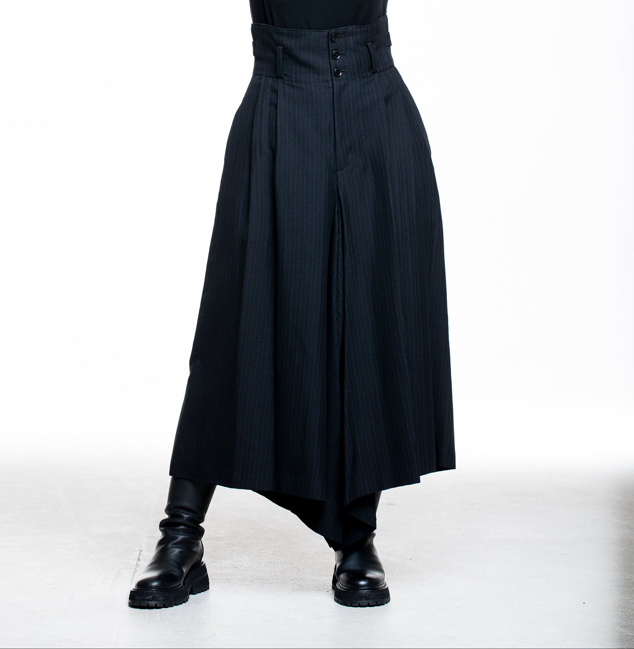 Y's Yohji Yamamoto Damen Hosenrock Asymmetrisch schwarz