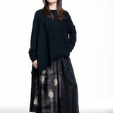 Y's Yohji Yamamoto Damen Wollpullover Asymmetrisch schwarz