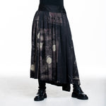 Y's Yohji Yamamoto Damen Maxi Rock Tupfenprint multicolor