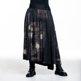 Y's Yohji Yamamoto Damen Maxi Rock Tupfenprint multicolor