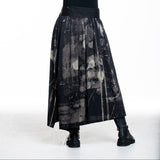 Y's Yohji Yamamoto Damen Maxi Rock Tupfenprint multicolor - Rückansicht