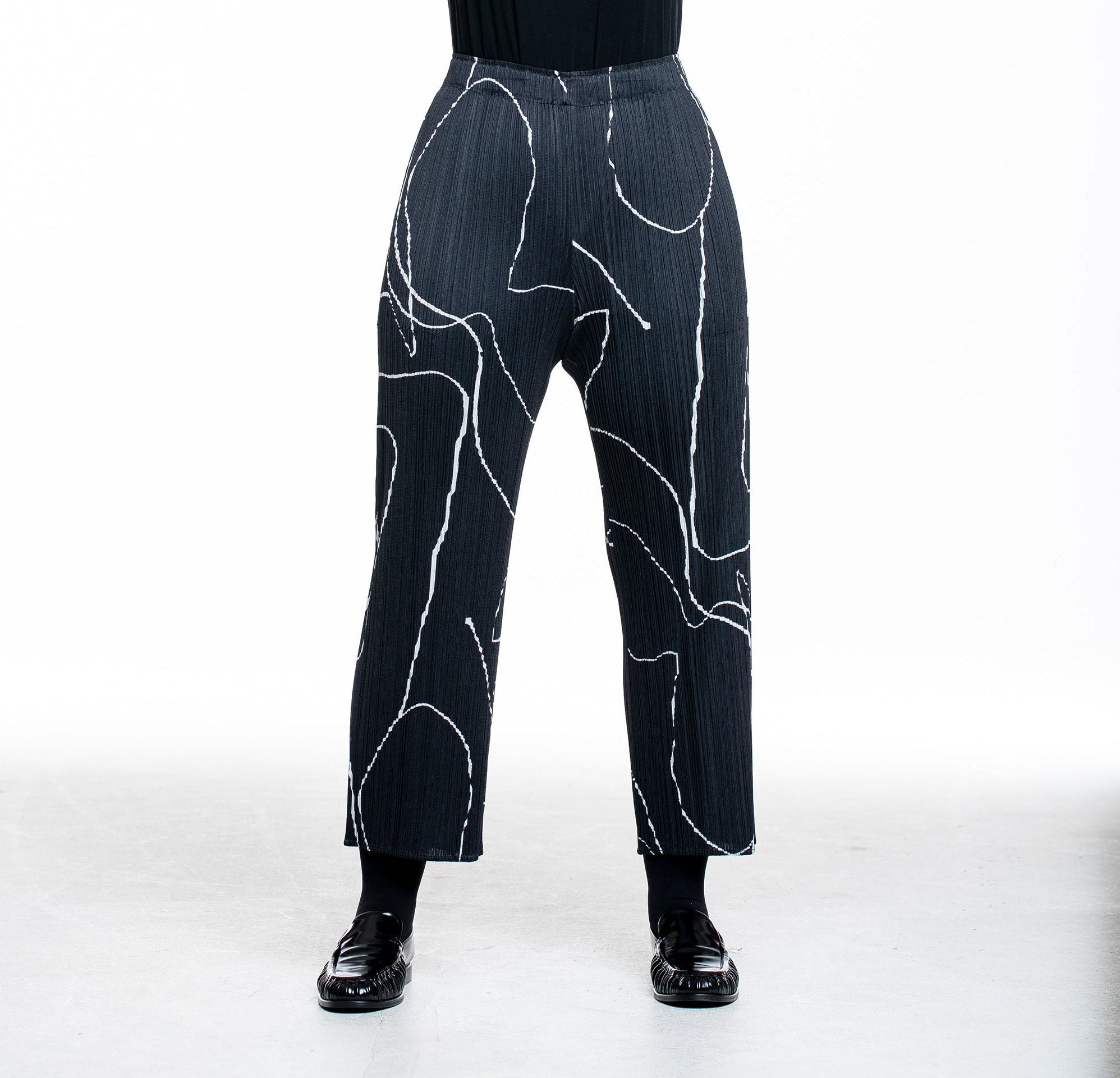 Pleats Please Issey Miyake Damen Plissee Hose PAUSE schwarz