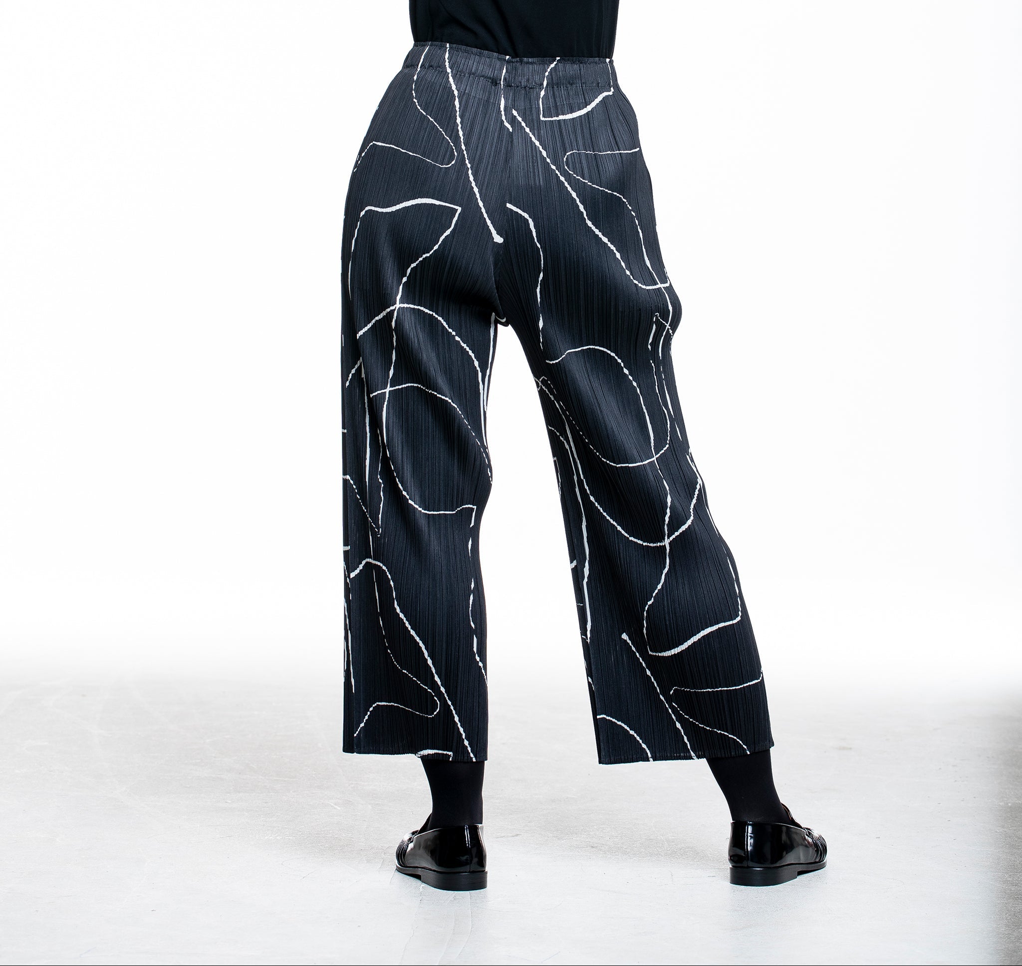 Pleats Please Issey Miyake Damen Plissee Hose PAUSE schwarz - Rückansicht