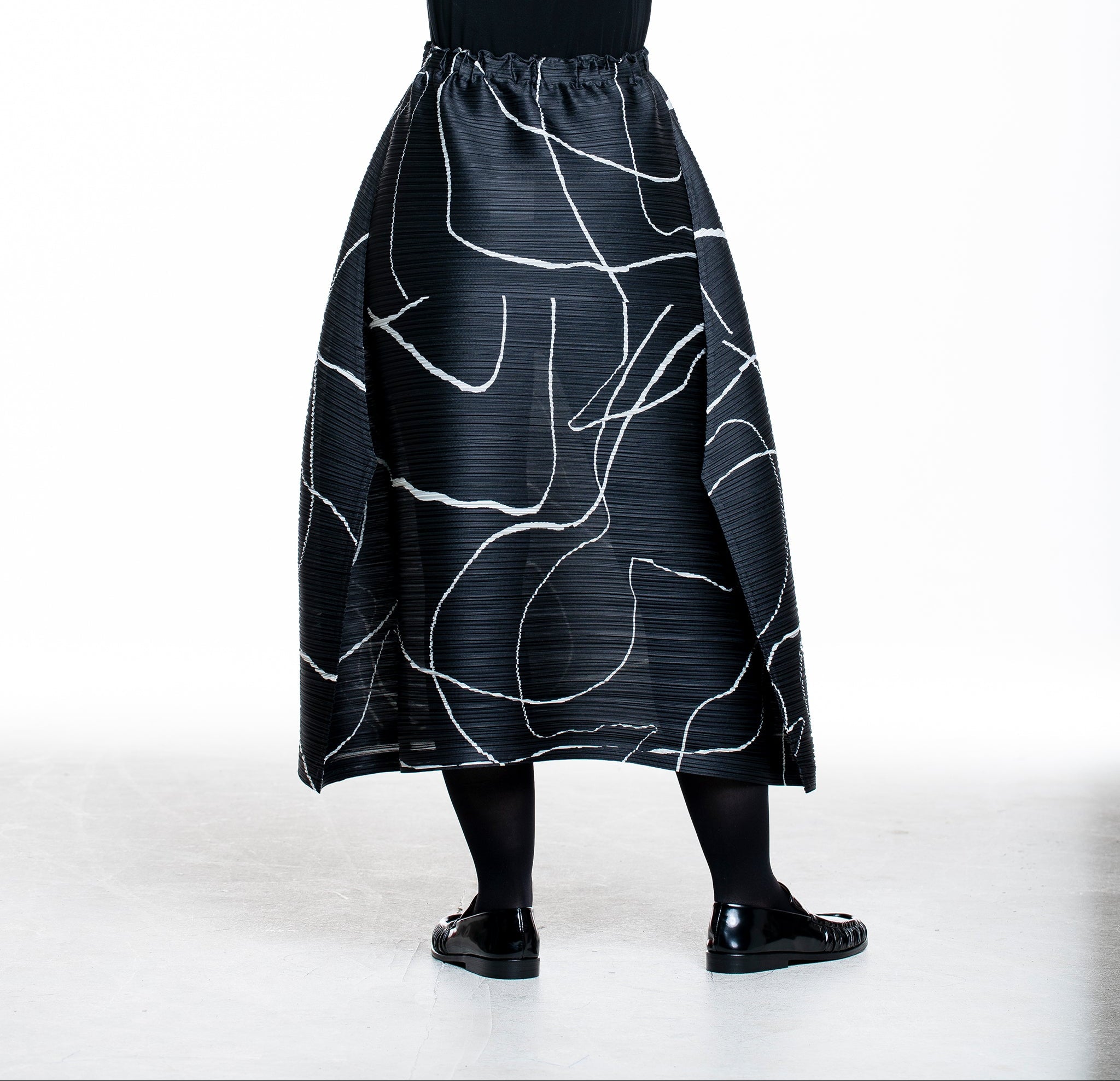 Pleats Please Issey Miyake Damen Plissee Rock PAUSE schwarz - Rückansicht