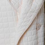 Issey Miyake Damen Mantel PLEATED GRID off-white