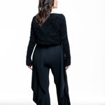 Issey Miyake Damen Cardigan SHIFTED FUZZY PLEATS schwarz-Rückansich